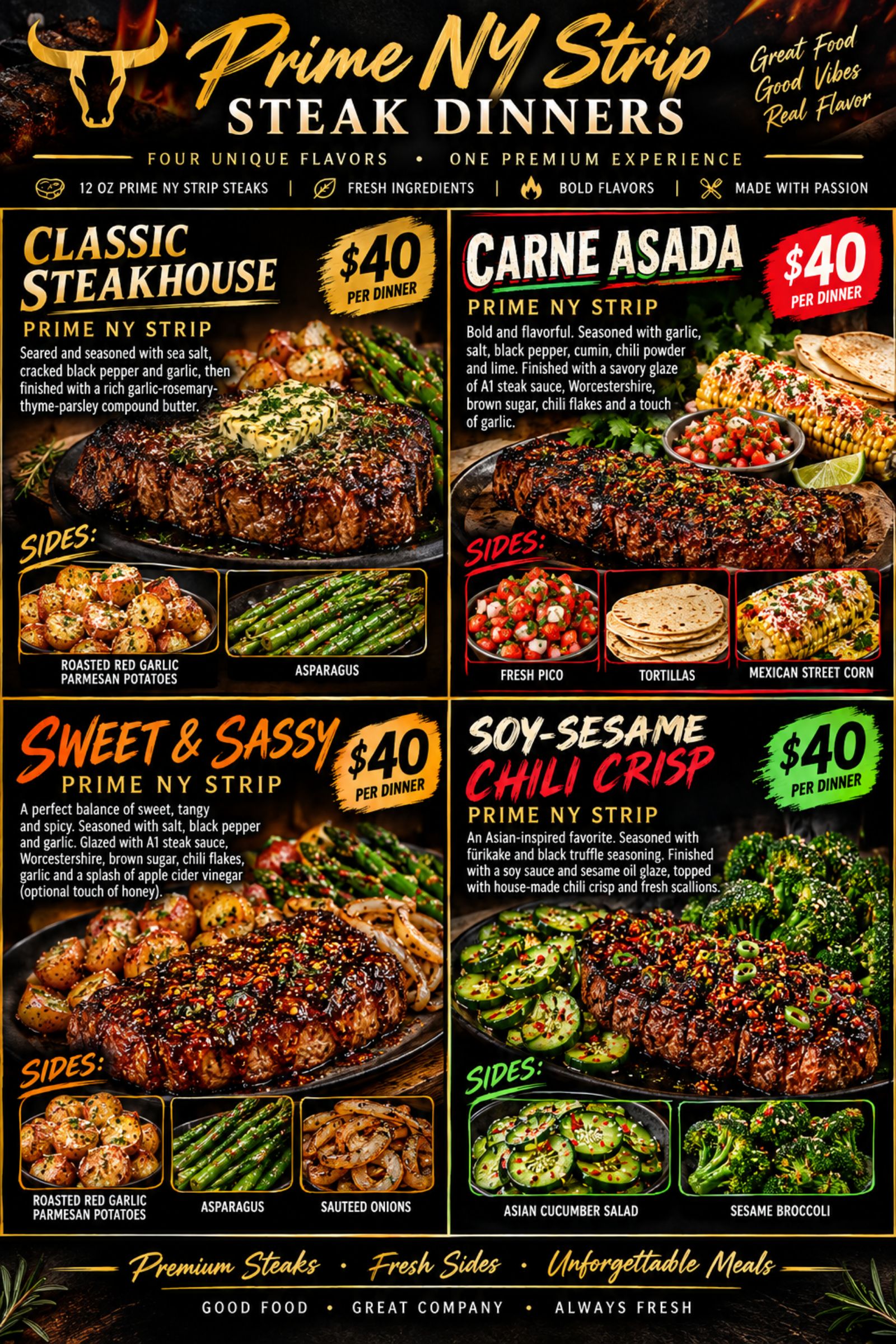 Prime New York Strip Dinner